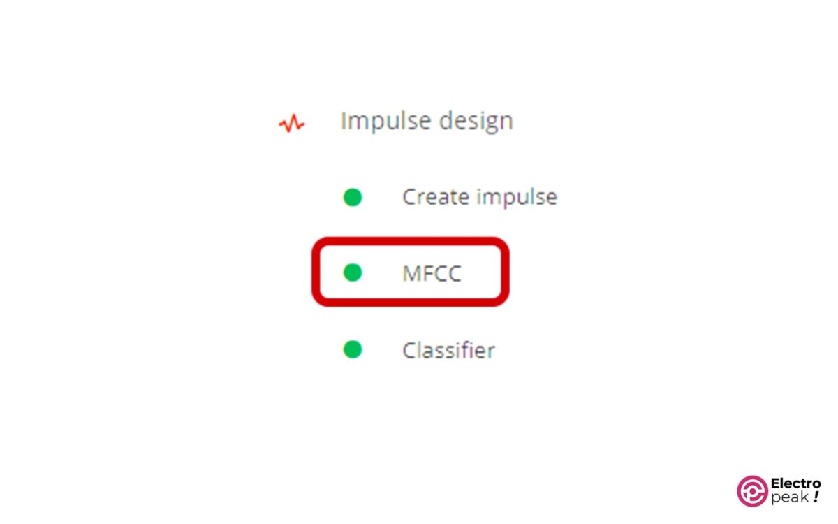 کلیک بر روی MFCC در دسته design Impulse