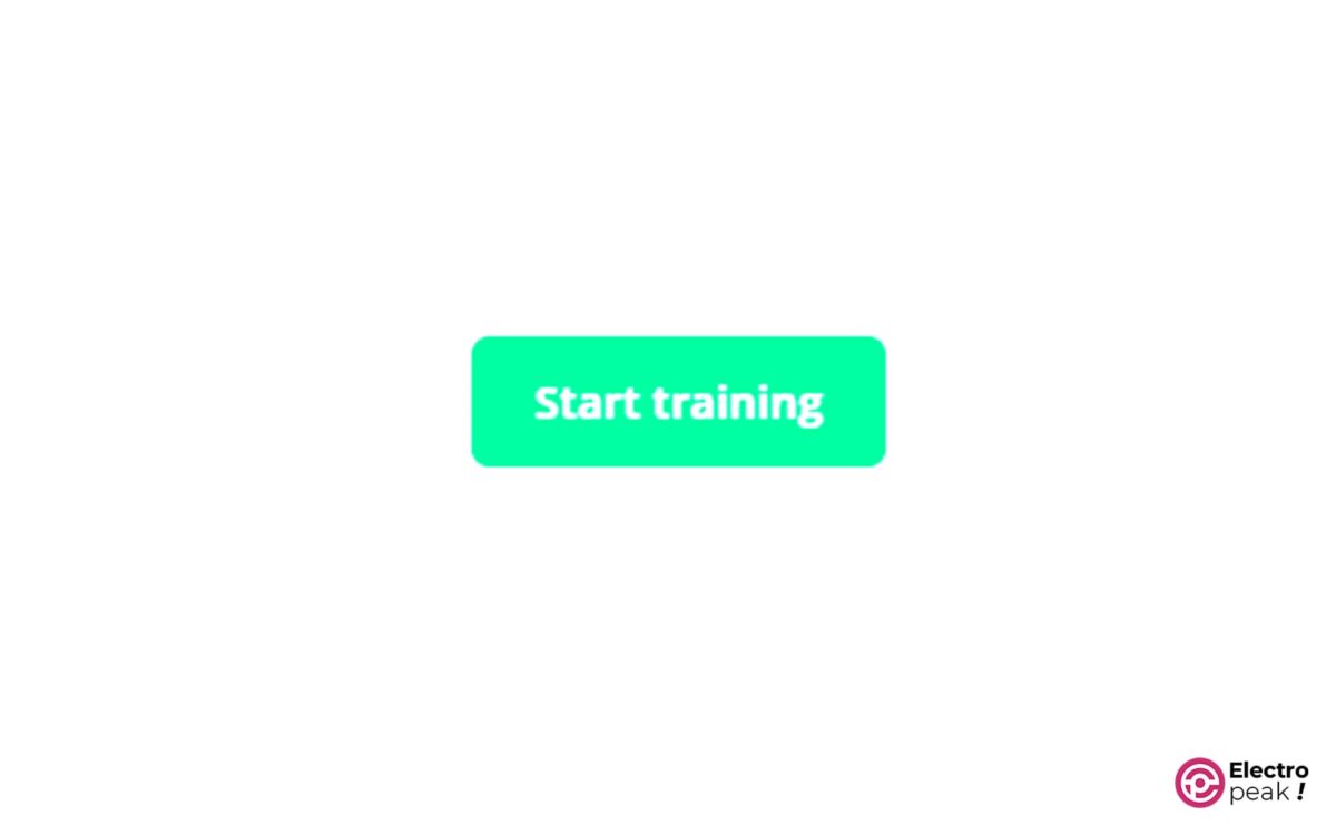 کلیک بر روی دکمه Start training شروع کنید