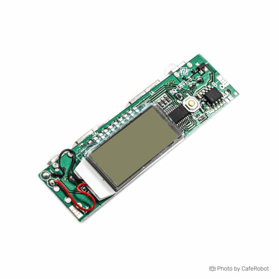 ماژول شارژر / دشارژر باتری لیتیومی دارای نمایشگر و دو خروجی USB مناسب برای ساخت پاور بانک