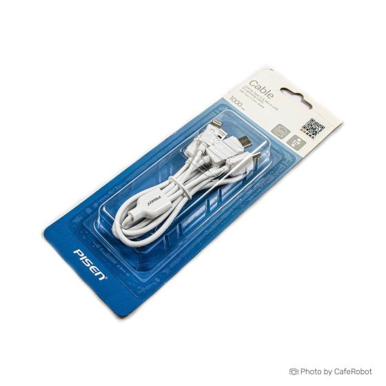 کابل شارژ USB به میکرو USB، لایتنینگ آیفون و USB Type-C برند PISEN