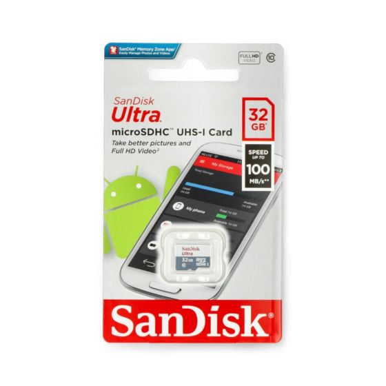 کارت حافظه میکرو اس دی 32 گیگ کلاس 10 برند SanDisk سرعت 100MB/s