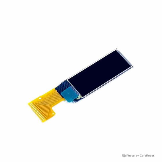 نمایشگر OLED تک رنگ آبی 0.91 اینچ دارای ارتباط IIC و چیپ درایور SSD1306 با کابل فلت 15 پین