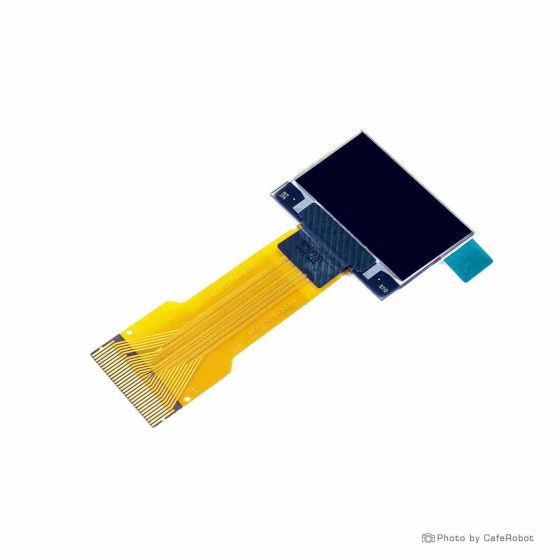 نمایشگر OLED دو رنگ زرد وآبی 0.96 اینچ دارای ارتباط SPI/IIC/Parallel و چیپ درایور SSD1306 با کابل فلت 30 پین بلند Plug In