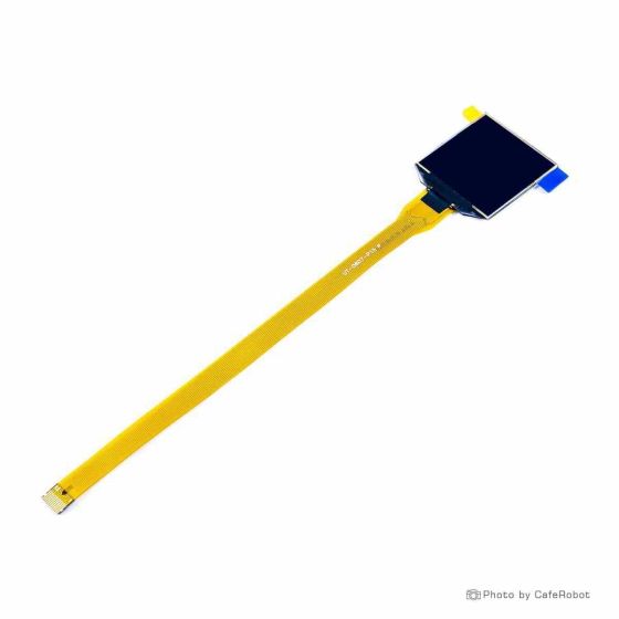 نمایشگر OLED تک رنگ سفید 1.12 اینچ دارای ارتباط SPI و چیپ درایور SH1107 با کابل فلت 12 پین بلند Plug In