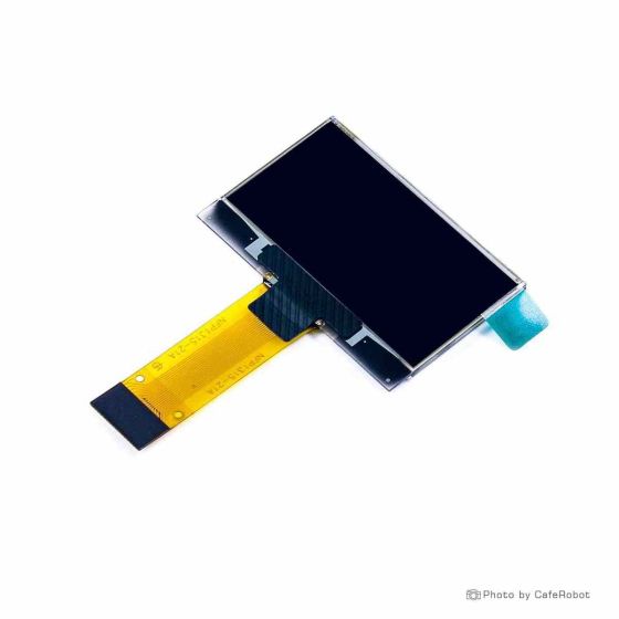 نمایشگر OLED تک رنگ آبی 1.29 اینچ دارای ارتباط SPI و چیپ درایور SSD1315 با کابل فلت 16 پین Plug In