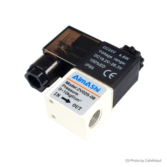 شیر برقی سلونوئیدی پنوماتیک 24 ولت مدل 2V025-08