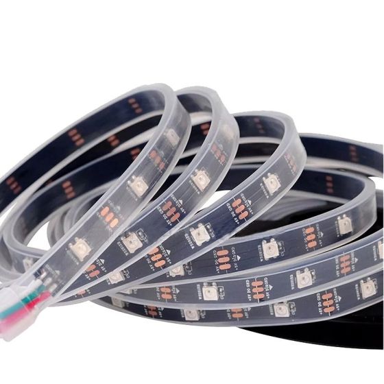 ریسه LED نواری RGB چیپ WS2812B ضدآب IP67 تراکم 60- یک متر برند BTF Lighting