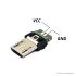 سوکت نری میکرو USB دو پین دارای کیس پلاستیکی