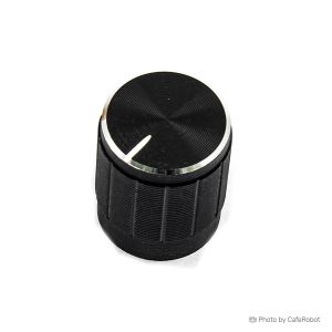 سرپیچ آلومینیومی ولوم پتانسیومتر دارای ابعاد 15MMX17MM رنگ مشکی