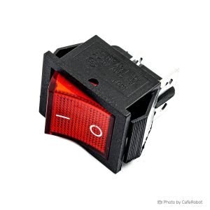 کلید راکر دو حالته 16A 250VAC چهار پین چراغ دار