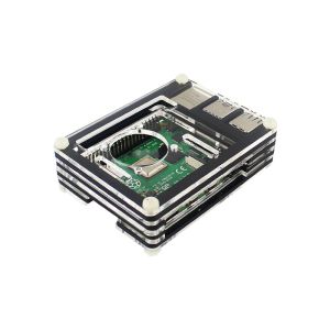 جعبه (کیس) پلکسی گلس برد رسپبری پای 4 با قابلیت نصب فن
