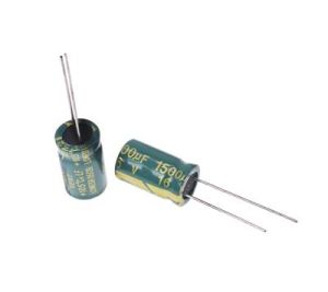 خازن الکترولیتی ایستاده 1500µF ولتاژ 16V سایز 21x10mm