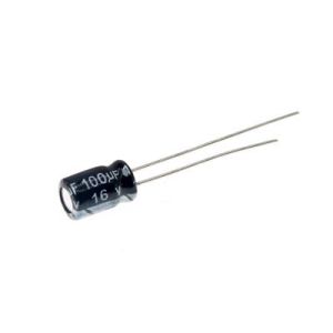 خازن الکترولیتی ایستاده 100µF ولتاژ 16V سایز 8x5mm