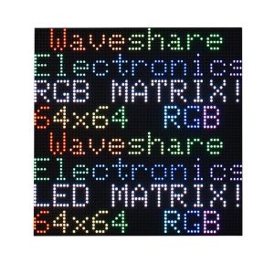 نمایشگر دات ماتریس RGB تمام رنگ انعطاف پذیر 64x64 با رابط HUB75 برند Waveshare - تراکم 3 میلیمتر