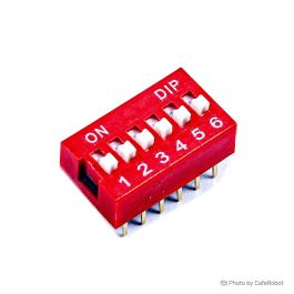 دیپ سوئیچ 2.54mm رنگ قرمز - 1 تا 10 کانال