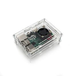 کیس (جعبه) پلکسی گلس رسپبری پای 3 با قابلیت نصب فن - رنگ مشکی