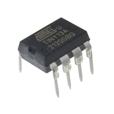 ATTINY13A-PU, 10 bit 20 MHz tinyAVR Microcontroller, DIP-8