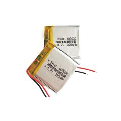 باتری لیتیوم پلیمر تک سل 3.7V 320mah - ابعاد 30*30*4 mm